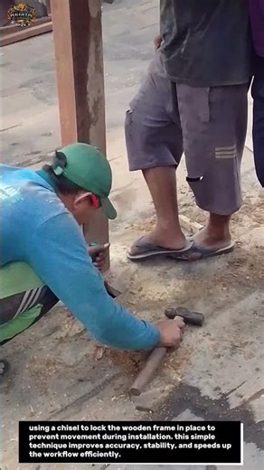 manual chisel locking 🔨🔥 | keeping wooden frame steady during installation