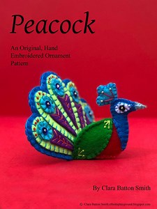 Peacock ~ a PDF Pattern for a Hand Embroidered Felt Plush Ornament, Instant Download, DIY Bird Ornament - Etsy