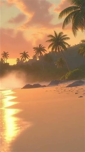 Calming Ocean Waves 🌊 ASMR Tropical Beach Beautiful Animation | Full 8minute video is on channel.