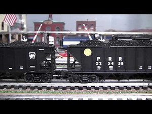 MTH Premier PRR J1 & M1b O-Gauge Steam Locomotives Hauling 28 Coal Hoppers in True HD 1080p