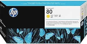 HP 80 Yellow DesignJet Printhead & Printhead Cleaner (C4823A) for DesignJet 1000 Series Large Format Printers, Yellow Printhead
