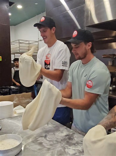 From making their first-ever Sal’s pizzas 🍕 to hitting the court tonight 🎾 Good luck to James Watt & Finn Reynolds in the quarter-final from the Sal’s family! ⏰ Estimated start: 8:30 PM | ASB Classic 2026 #sals #pizza #tennis #asbclassic #sports