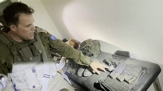 WATCH: The Israeli army on Wednesday (Nov 15) released a video showing automatic weapons, grenades, ammunition and flak jackets that it claimed were recovered from an undisclosed building within Al Shifa hospital in Gaza. Read more: https://tdy.sg/47f3cyh | TODAY