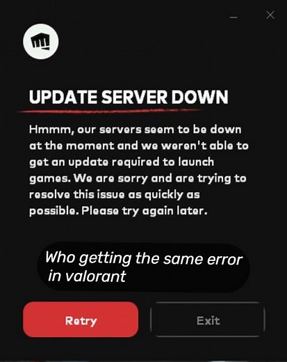 Valorant update server down error #valorant #valorantclips #valoranterror #valorantlive