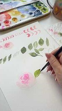 How to paint Watercolor Roses 🌹 Super Easy!