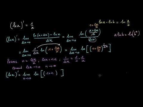 Démonstration de la formule de dérivation de la fonction ln