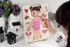 Human Body Puzzle, Anatomy Puzzle, Montessori Toys, Anatomy Board, Kids Learning Toys, Body Parts Puzzle, Gifts for Kids, Pretend Play - Etsy