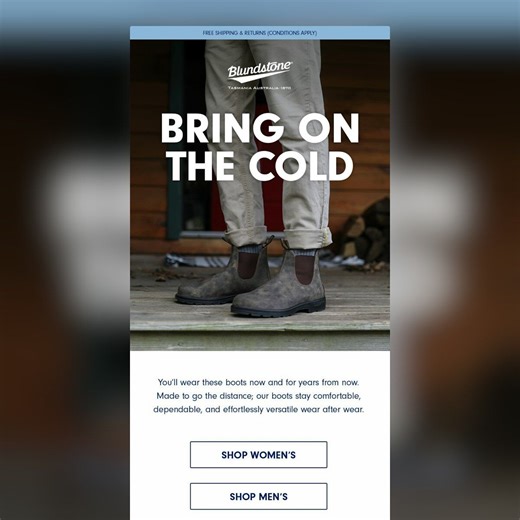 Email Design Inspiration by Blundstone USA | Email Love
