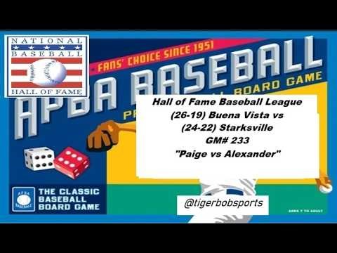 "APBA Basic Baseball Game" Hall of Fame League (26-19) Buena Vista vs (24-22) Starksville gm #233