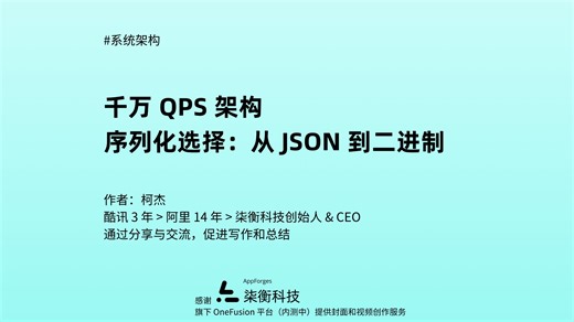 千万 QPS 架构，第 88 讲：「序列化选择：从 JSON 到二进制」