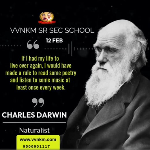 Darwin Day is a celebration to commemorate the birthday of Charles Darwin on 12 February 1809. The day is used to highlight Darwin's contributions to science and to promote science in general. Darwin Day is celebrated around the world. | VVNKM Senior Secondary School
