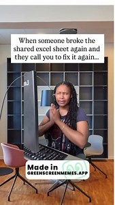 12K views · 21 reactions | The ugly side of being an excel wizard  Create, customize, and download viral Green Screen Memes Download now: GreenScreenMemes.app Available now on the App Store!  @greenscreenmeme @greenscreenmemes.app #Workhumor #corporatehumor #officehumor #corporatelife #excel | Corporate Snark | Facebook