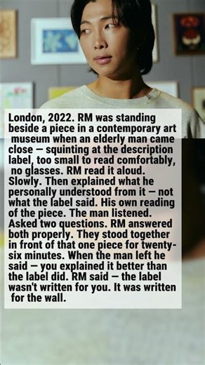 What Happened When RM Helped an Elderly Man Read a Museum Label