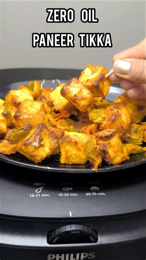 Zero Oil Paneer Tikka #Airfryer Paneer Tikka in just 10 Min #healthy Paneer Tikka at home#paneer