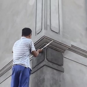 4.9K views | Worker Skills And Construction Support Tools That Rendering Sand And Cement On Concrete Pillars Bagian 3 | Wisnu art | Facebook