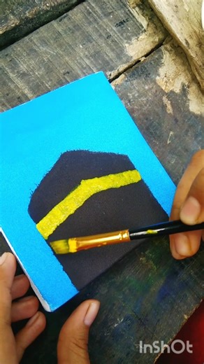 easy canvas panting tutorial for beginners. islamic panting. #shorts #easypainting #drawing