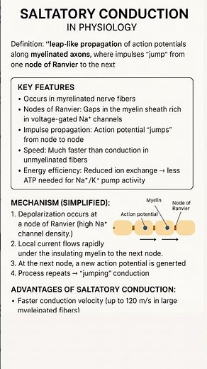 Saltatory Conduction Physiology #physiology #exam #neet #mbbs #revision #shorts #ytshorts #examprep