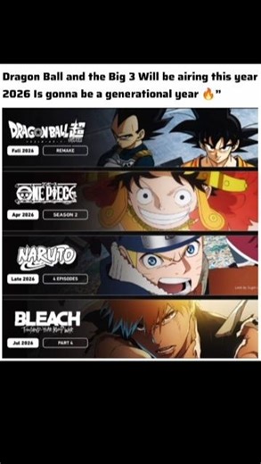 Dragon Ball + Big 3 in one year… history is loading #dragonball #big3 #onepiece #naruto