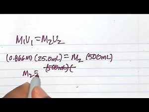 Quick video: Dilution problems M1V1=M2V2