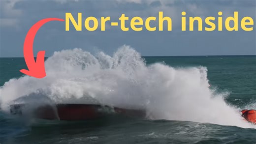 Nor-tech boat with 1600hp stuffs its bow in a wave and disappears