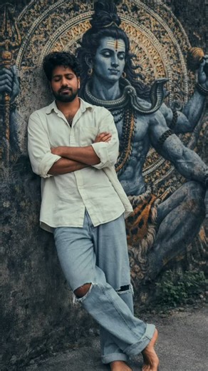 StaR creations on Instagram: "Om namasshivayaaa🕉️🙌🏻✨ #trend #shivayya #mahashivratri #sunday #viral Ultra-realistic cinematic 8K photograph, absolute face lock using the uploaded reference image as the only identity source. The face must remain exactly unchanged: identical bone structure, facial proportions, asymmetry, skin texture, pores, age, hairline, beard pattern if any, and natural expression. No beautification, no smoothing, no symmetry correction, no Al reinterpretation. Full-body wid