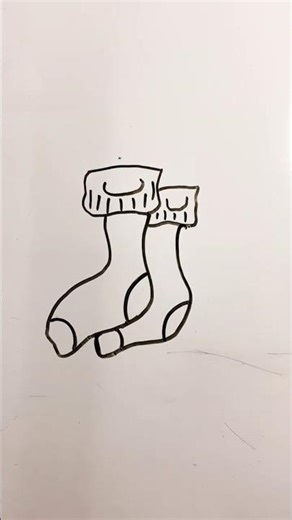 Socks Drawing Step by Step for Beginners Art Viral Drawing 2025 #youtubeshorts #shortsfeed #shorts