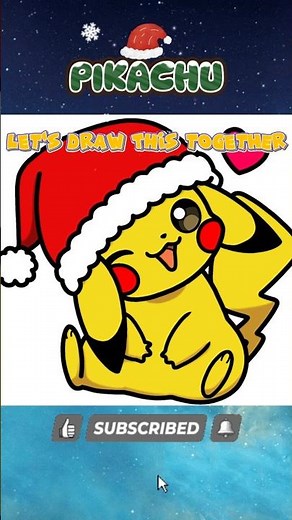 ⚡️how to draw Christmas Pikachu #shorts #Pikachu #Howtodraw #santa #Christmas #EasyDrawingPlay