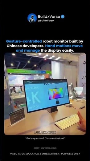 Gesture Controlled Robot Monitor in Action 🤯