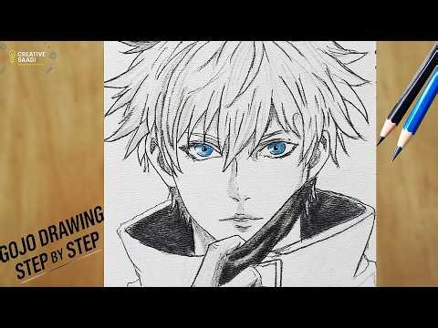 How to Draw Gojo Step by Step ✏️ | Six Eyes Sketch (Anime Drawing)