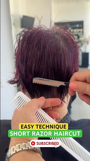 EASY TECHNIQUE SHORT RAZOR HAIRCUT BY VIVYAN HERMUZ 🤩🏆✨✂️#haircut #razorhaircut #shorthair #viral