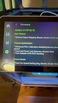 Software update for the Bambulab X1 Carbon