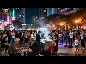 中国峨眉山市夜景步行，这里的烟火气与热闹程度超出你想象丨Walking Emeishan City at Night（4K UHD）