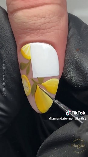 Lemon and Greek Tile Nail Art Tutorial