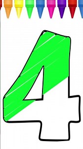 Number 4 Drawing 🌟 Coloring Time