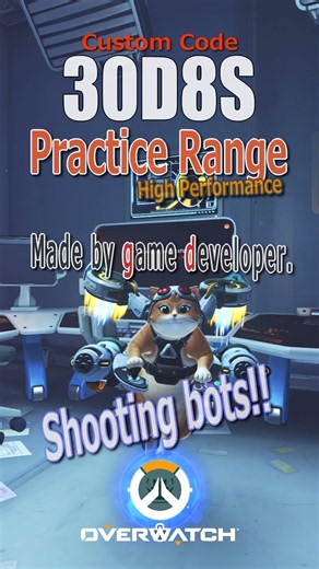 OW TRAINING! Custom code"30D8S" High-performance practice range/Shooting bots #shorts #ow #overwatch