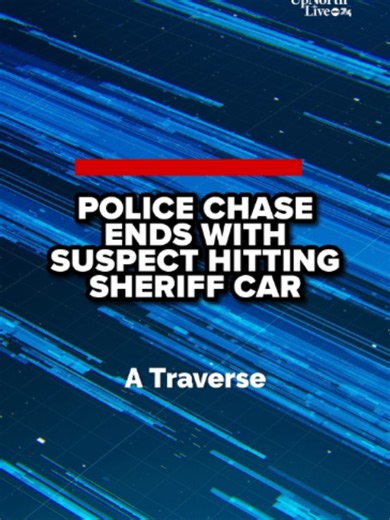 A Traverse City man was arrested Friday, May 22, after a sheriff's office pursuit ended with the suspect running into a sheriff’s office vehicle. The Grand Traverse Sheriff’s Office said that at 10:50 p.m. in East Bay Township, a deputy attempted to conduct a traffic stop on a silver Jeep Cherokee that had almost rear-ended a deputy. The suspect vehicle disregarded the emergency lights on the deputy’s patrol vehicle and continued westbound on U.S. 31 North toward Traverse City. The chase led int