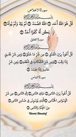 Powerful Protection: Surah Ikhlas,Surah Falag, Surah Nas Recitation#quran​​​​ #tilawat​​​​​​ #shorts