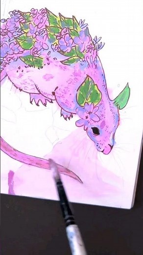 EASY Cute Animal Watercolor Painting For Beginner Tutorial | Drawlish Art Shorts