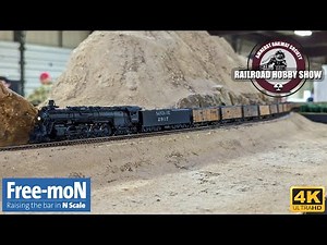 {4K} 2024 Free-MoN N Scale Layout at the Amherst Railroad Model Train Show