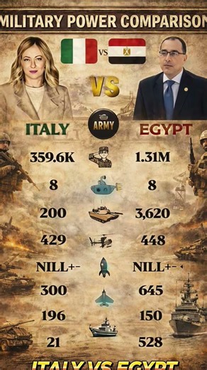 Italy vs Egypt Military Power Comparison 2025 | Who Is Stronger?.