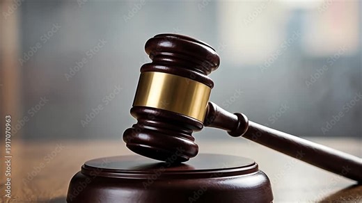 Wooden judge gavel resting on its block, positioned for fair judgment and decision making in legal proceedings