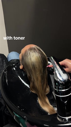 The difference a toner makes is insane. In love with @Matrix tonal control 😍 #hairtok #fypシ #cosmotologystudent #bookwme #blondehair