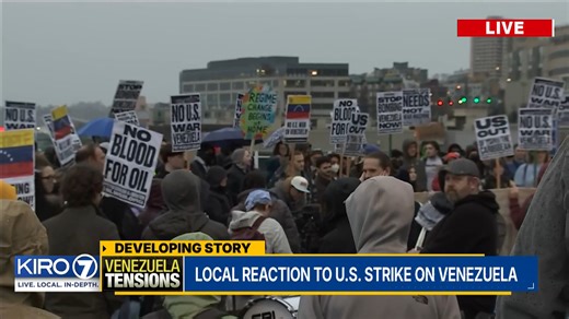Protests in Seattle against the U.S. strikes on Venezuela | KIRO 7 News