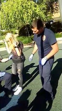 She got stuck in a baby swing