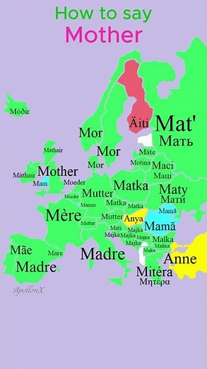 How to say Mother | Family Members | European Languages Comparison #shorts #comparison #map