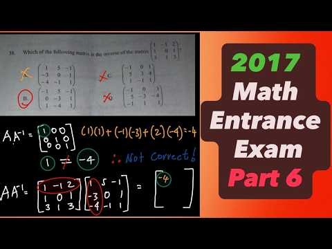 2017 Math Entrance Exam Part 6: System of Equations & Matrix Inverse