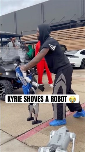 Kyrie got beef with the robot? 🤣 (via @mavericks)