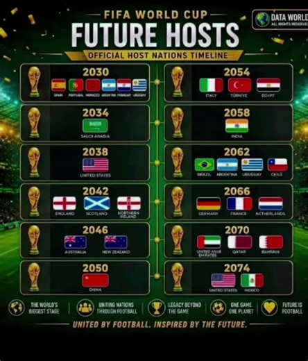 World cup Future Host countries 2030-2074 #worldcup #football #fifa