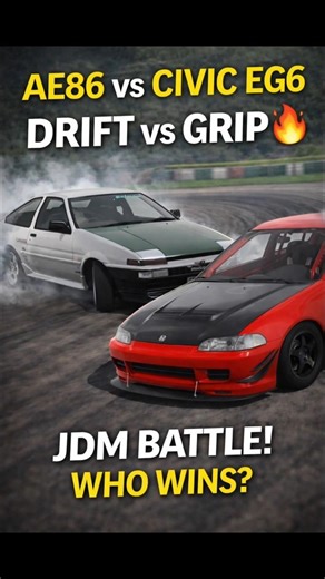 AE86 DRIFT vs EG6 GRIP 😈 FWD or RWD?