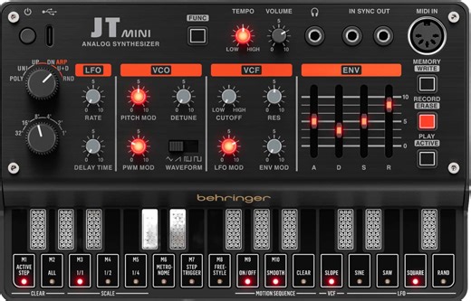 Jupiter-Inspired Behringer JT Mini Synthesizer Now Shipping